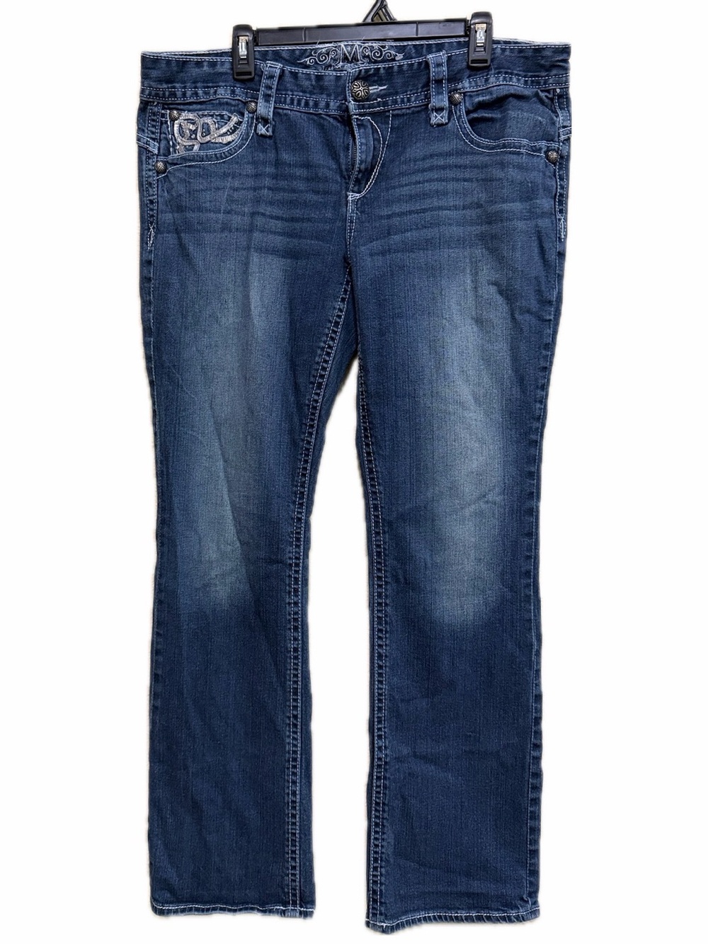 Maurices Premium Embellished Bootcut Jeans Size 15/16 Regular Medium Wash